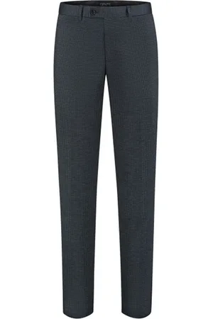 Club of Gents Pantalon miniruit blauw-grijs