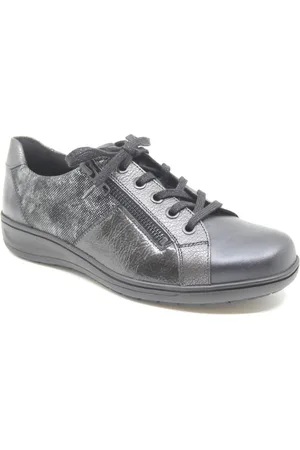 Solidus 27001 20843, Grijze dames veterschoenen wijdte H