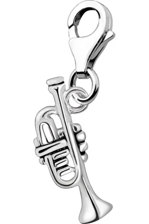 quiges – 925 - Zilver – Charm - Bedel - Hanger - 3D Muziek Instrument Trompet - met – sterling - zilver - karabijnslot - geschikt - voor -Bedelarmband HC104