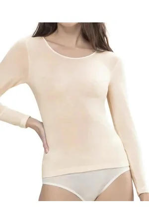 Nina Von C. Wollen ondergoed dames shirt lange mouw - Ronde hals - Thermo ondershirt merinowol - 48