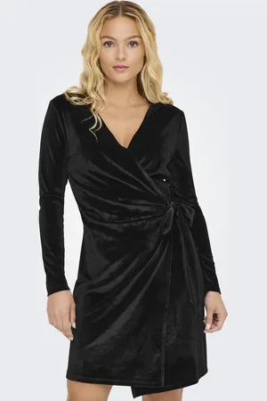 JDY SANDY L/S VELVET WRAP DRESS JRS - Dames - Mini jurken