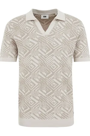 WE Fashion Heren polo met jacquard dessin
