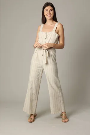 Deeluxe Gestreepte damesjumpsuit met knoopsluiting aan de voorkant 38