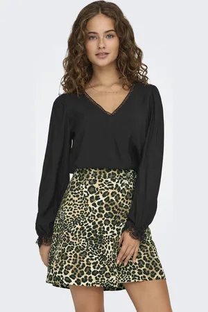 JDY CAMILLE L/S LACE V-NECK TOP WVN - Dames - Blouses