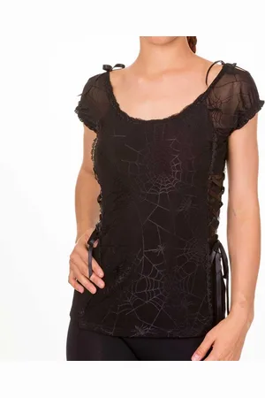 Banned Retro SOOKY SPIDER Top - Spinnenweb - M
