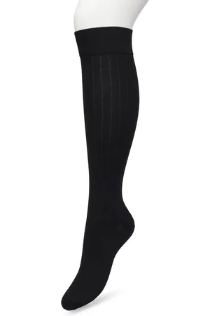 Bonnie Doon Bio Rib Kniekousen Dames Zwart maat 36/42 - Klassiek Rib patroon - Biologisch Katoen - Ultiem comfort - Rib Knee High - OEKO-TEX - Gladde Naden - Duurzaam Huidvriendelijk Bio Katoen - - BP221414.101
