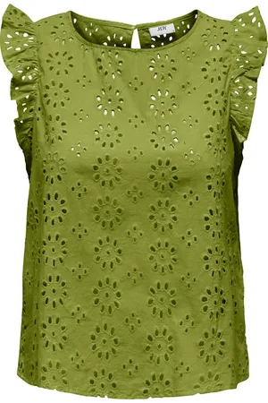 JDY VOLA S/L EMBROIDERY TOP WVN - Dames - Blouses
