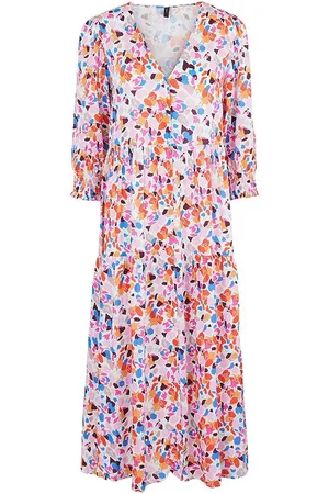 Y.A.S Alira S Midi-jurk Met Korte Mouwen Wit L Vrouw
