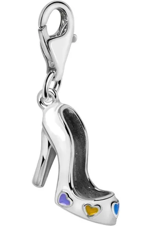 quiges – 925 - Zilver – Charm - Bedel - Hanger - 3D Schoen Pump met Hak - met – sterling - zilver - karabijnslot - geschikt - voor -Bedelarmband HC196