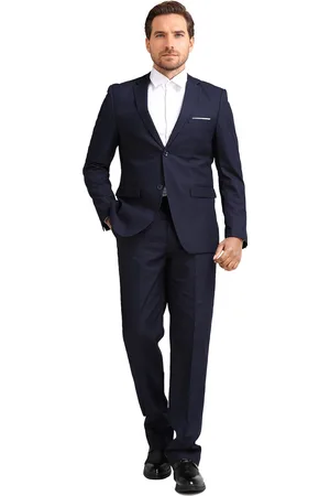 Allthemen Heren 2-Piece Slim Fit Pak - Tweeknoops zakelijk Pak - M