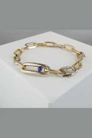 Christian Bicolor gouden armband met saffier