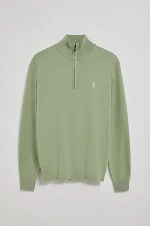 Polo Club® Sweter na zamek b?yskawiczny, w kolorze zielonego jadeitu, z wyszywanym logo Rigby Go