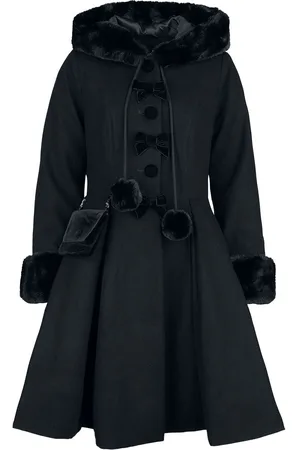 Hell Bunny Oita Coat Lange jassen L Polyester Dames - Gothic