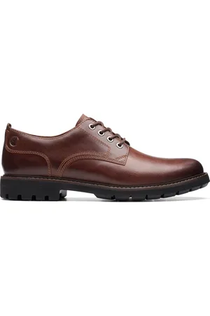 Clarks Veterschoen Batcombe Tie Dark Tan Leather