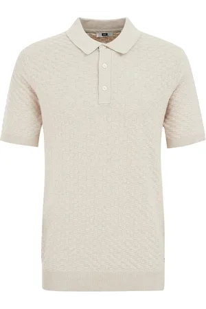 WE Fashion Fijngebreide polo met structuur