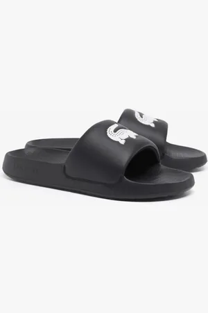 Lacoste Jongens Badslipper Serve Slide Black/White 39,5