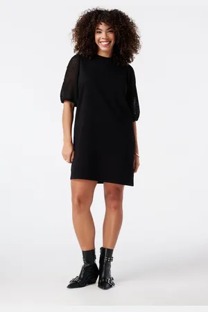 MS Mode Jurk Sweatjurk met crochet mouwen