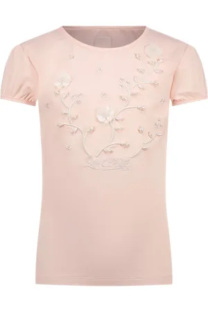 Le Chic Zomer t-shirt meisjes - parels & bloemen - Nommy