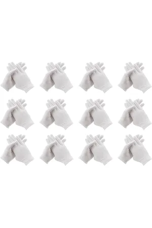 Merkloos 24 paar witte katoenen handschoenen - zachte katoenen handschoenen - stoffen handschoenen - munt sieraden zilveren examen handschoenen - stretch gevoerde handschoenen - handschoenen - katoenen handschoenen