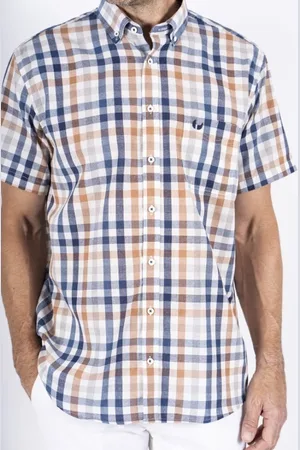 Merkloos Pre End - Blouse Dayton /oranje ruit 100369 KM - maat3XL