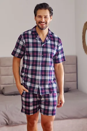 Doctor Nap Katoenen Pyjama Heren Volwassenen Korte Mouw Korte Broek Shortama Burgundy PMB.7234 L