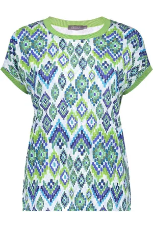 Geisha T-shirt Sarah Top Met Print 42053 60 Navy/green Dames