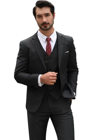 Allthemen Heren Pak 3-delig Slim Fit Pak Trouwpakken - Modern Jasje voor Zakelijk - S