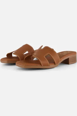 Oh my sandals Slippers cognac Leer - Dames