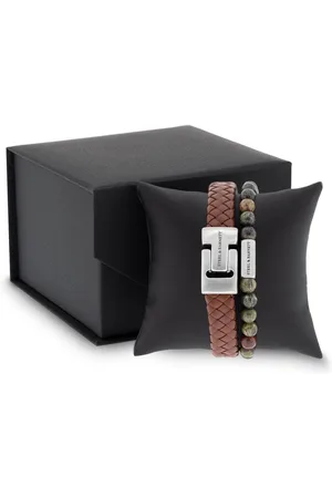 Steel & Barnett Armbandenset Duo - Heren - Bruin - 22.5 cm