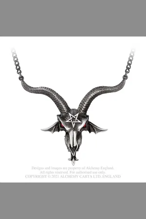 Alchemy Baphometica (Large Baphomet Skull) Ketting - Zilverkleurig