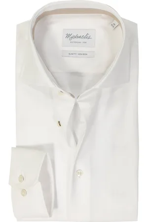 Michaelis Slim fit heren overhemd - dobby - - Strijkvriendelijk - Boordmaat: 43