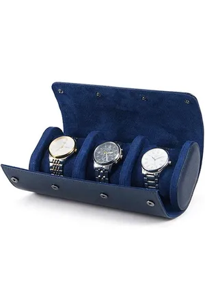 Merkloos Watch Storage - Watch Roll - 3 Horloges - horloge box / horloge doos - Reisaccessoires - Sieradendoos - Leer&Suede –