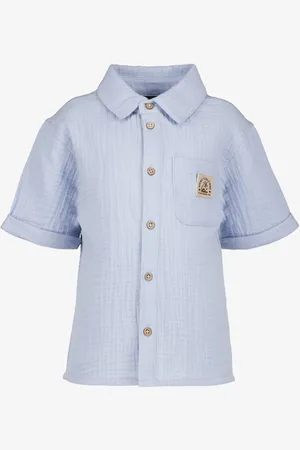 UNSIGNED Mousseline jongens shirt lichtblauw