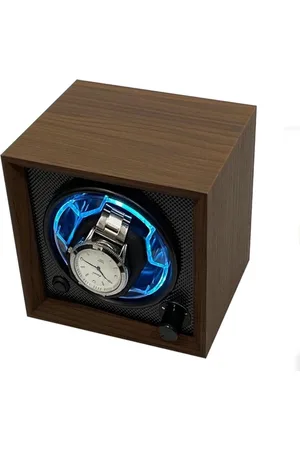 Merkloos Elegante Rotomat voor MechanischeHorloges met Automatische Opwinding - Luxe Horlogedoos Met Kussentje| Stijlvol, Stil & Efficiënt | Blauwe LED Verlichting LED & 4 Modi