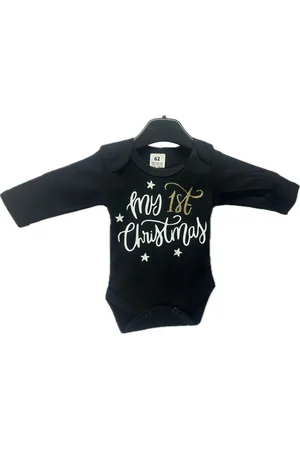 Merkloos Kerst rompertje lange mouw - my first christmas - maat 62- 2 tot 4 maanden