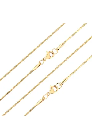 Fako Bijoux® Ketting - Slang Schakel - Snake Chain - RVS - Stainless Steel - 1.2mm - 55cm - Goudkleurig