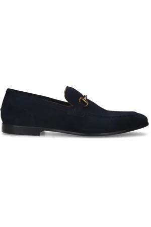 Manfield Heren - Blauwe suède loafers