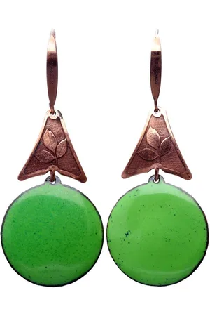 Bela Donaco Oorbellen Enamel – Glas Emaille – Bohemian – – Koper