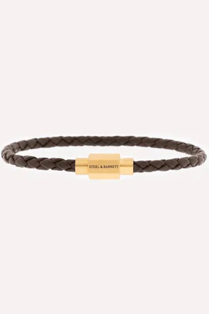 Steel & Barnett ® - Leren armband - heren - Luke Landon Armband met Nappaleer - Nappaleer - 22.5 CM