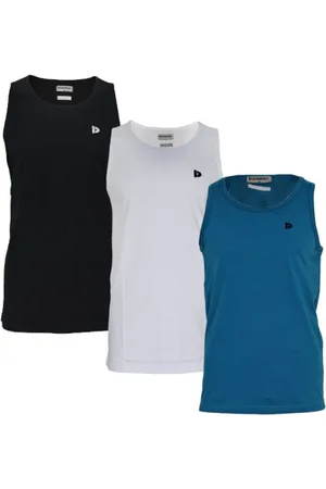 Donnay 3-Pack - Muscle shirt (James) - Tanktop - Heren - Black/White/Petrol (557) - maat 4XL