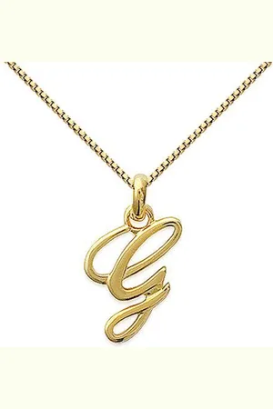 Amanto Ketting Letter G Gold - Zilver Verguld - Alfabet - 12x18mm - 50cm