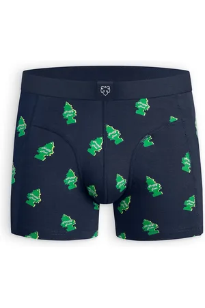 A-dam Happy Trees - Boxershort - Vegan - Katoen - Onderbroek - Ondergoed - Heren - Blauw - M