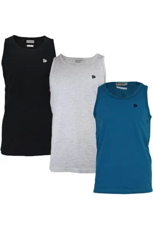 Donnay 3-Pack - Muscle shirt (James) - Tanktop - Heren - Black/Grey-marl/Petrol (627) - maat 3XL