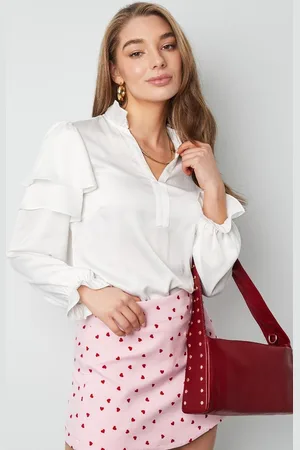 Merkloos Ruffle blouse - nieuwe collectie - lente/zomer - dames - - maat L