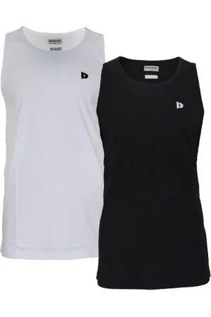Donnay 2-Pack - Muscle shirt (James) - Tanktop - Heren - White/Black (997) - maat 3XL