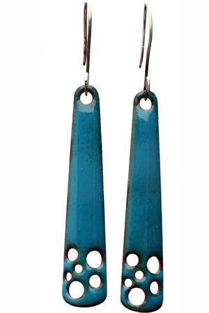 Bela Donaco Oorbellen Enamel – Glas Emaille – Bohemian – Sterling Zilver – Blauw