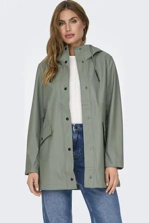 ONLY Jas Onlelisa Raincoat Otw Noos 15261734 Agave Green Dames