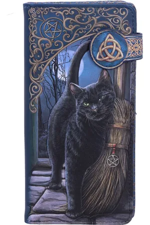 Merkloos Nemesis Now - A Brush With Magick - Lisa Parker - Grote portemonnee - Cat Purse Navy - 18.5cm