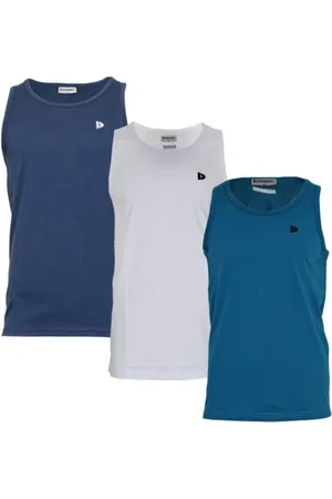 Donnay 3-Pack - Muscle shirt (James) - Tanktop - Heren - Navy/White/Petrol (581) - maat 4XL