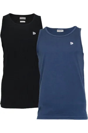 Donnay 2-Pack - Muscle shirt (James) - Tanktop - Heren - Black/Navy (919) - maat L